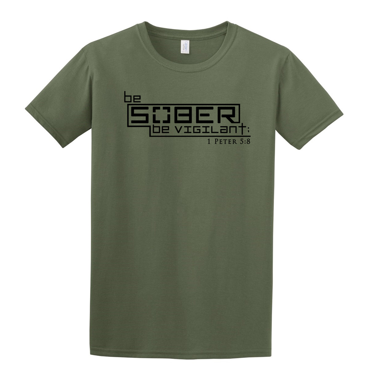 Sober Vigilant OD Green KJV Prepper Christian shirt