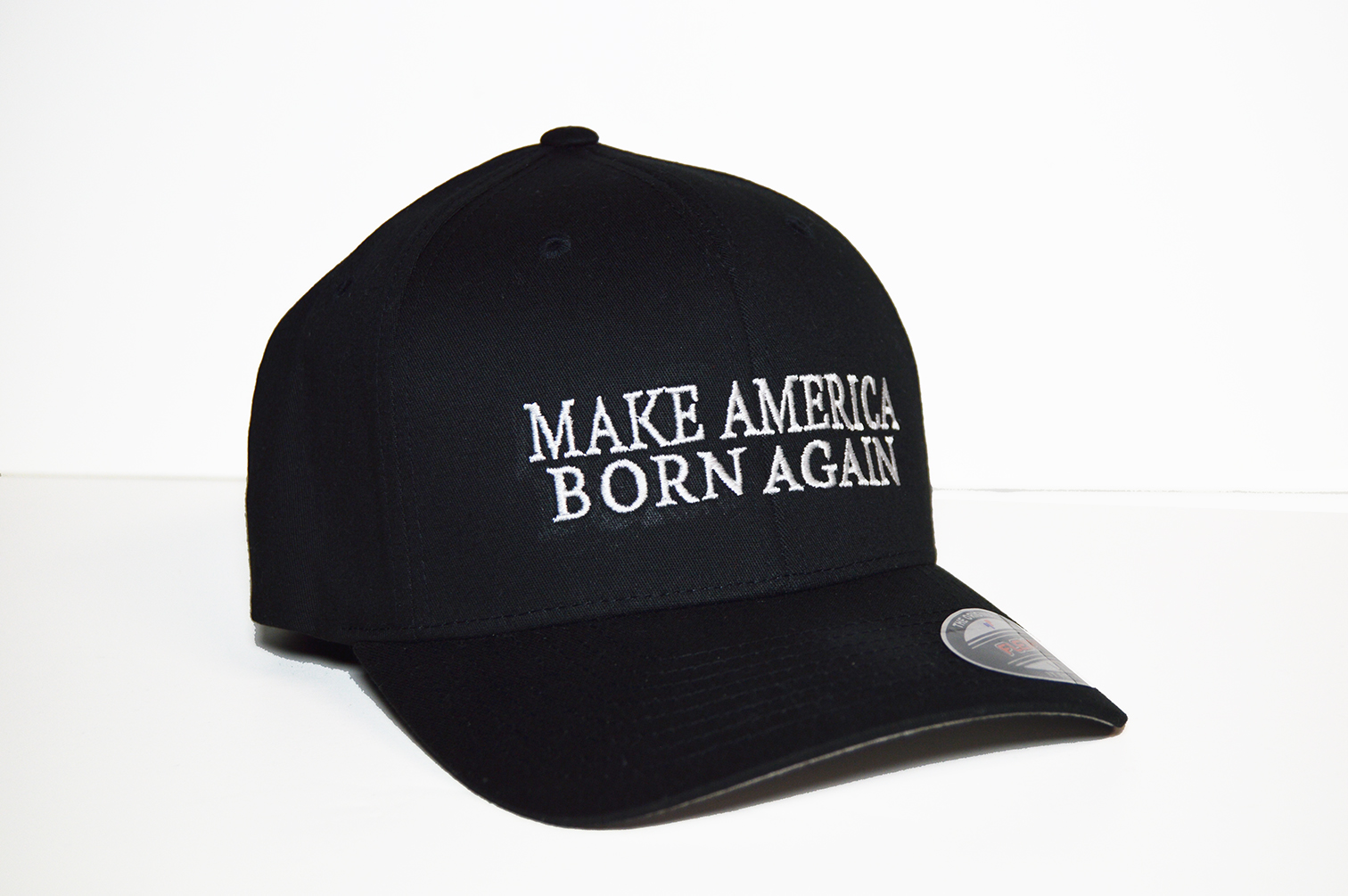 Make America Born Again Flexfit Hat - Black - kjvprepper