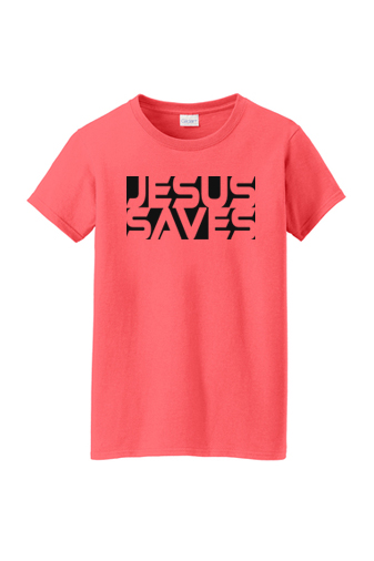 Jesus Saves positive/negative space design Christian shirt