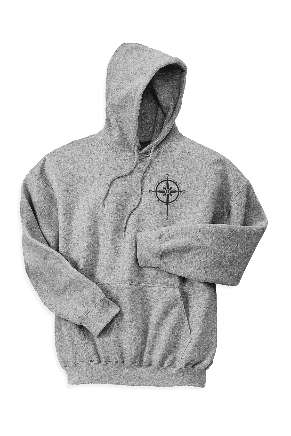 Pathfinder Compass Cross Psalm 25:4 Hooded Sweatshirt - Sport Grey