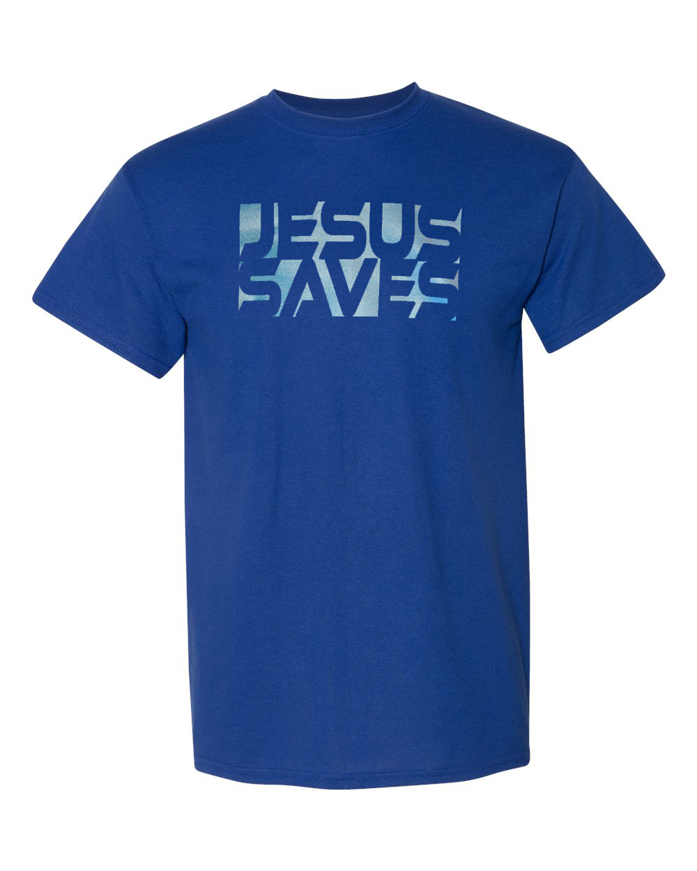 Jesus Saves positive/negative space design Christian shirt - Sport Royal