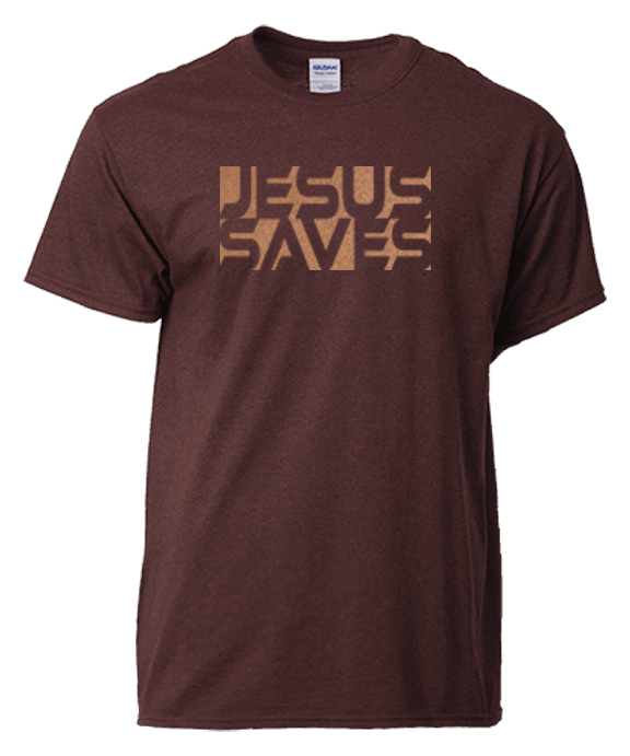 Jesus Saves Positive / Negative Space design - Metallic Copper